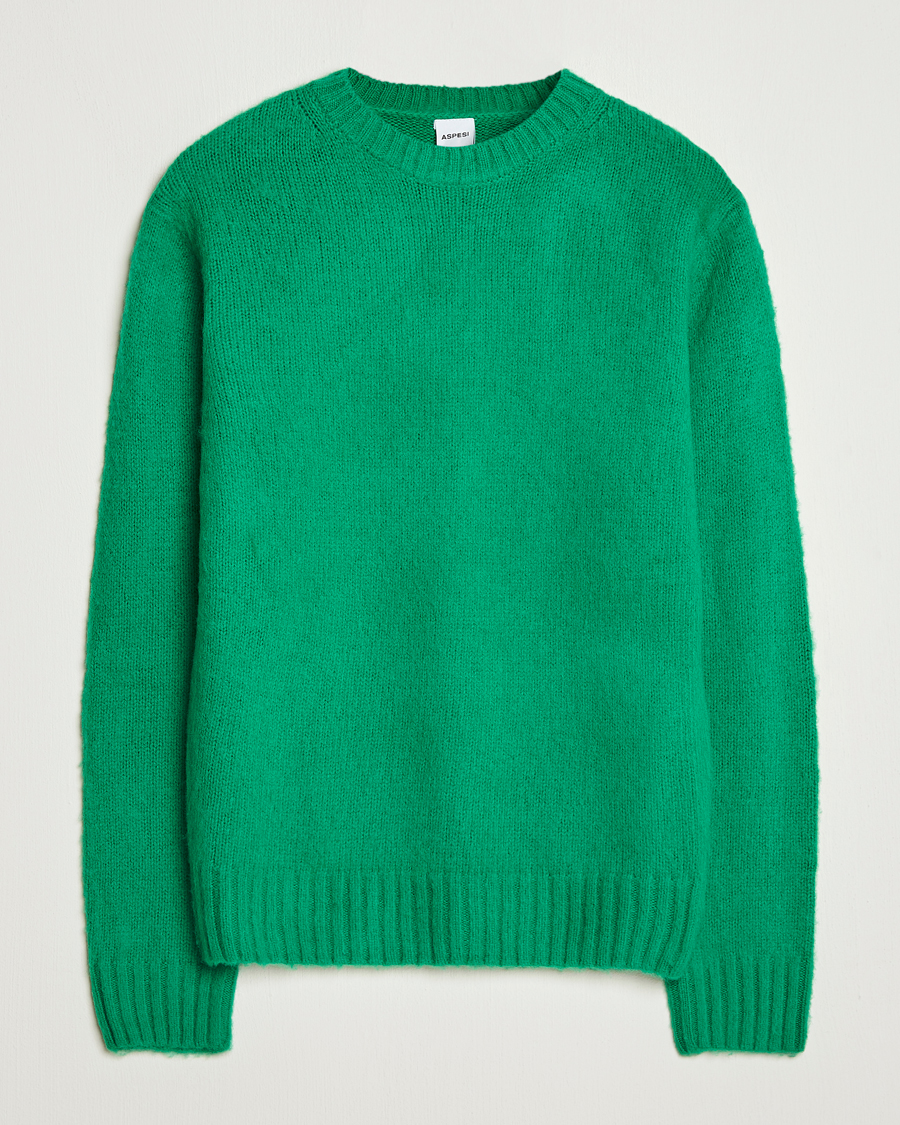 Herre | Gensere | Aspesi | Brushed Shetland Sweater Green