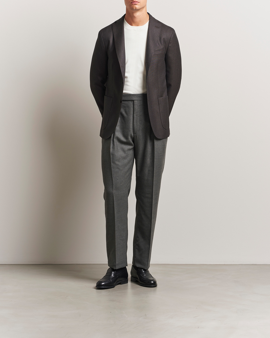 Herre | Dressjakker | Boglioli | K Jacket Wool Hopsack Blazer Dark Brown