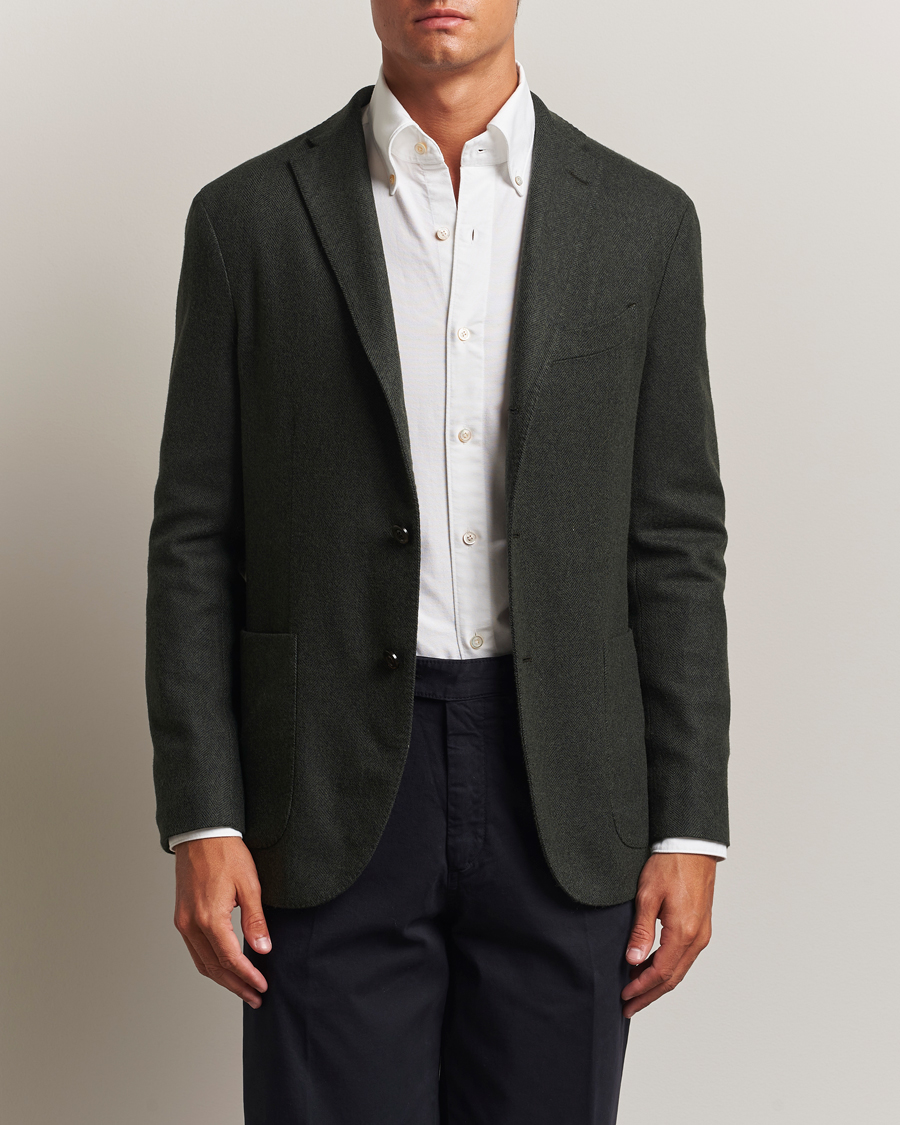 Herre | Dressjakker | Boglioli | K Jacket Wool Herringbone Blazer Hunting Green
