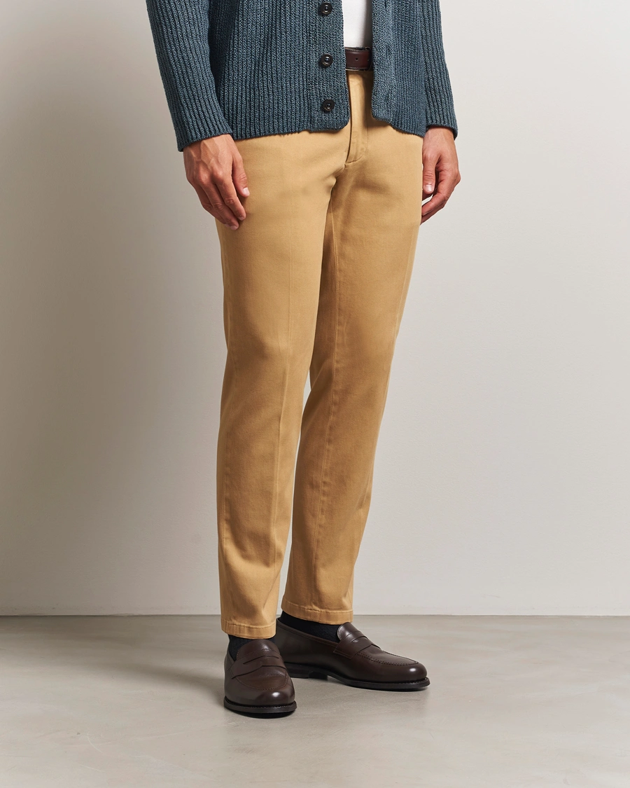Herre | Bukser | Boglioli | Cotton Twill Trousers Beige
