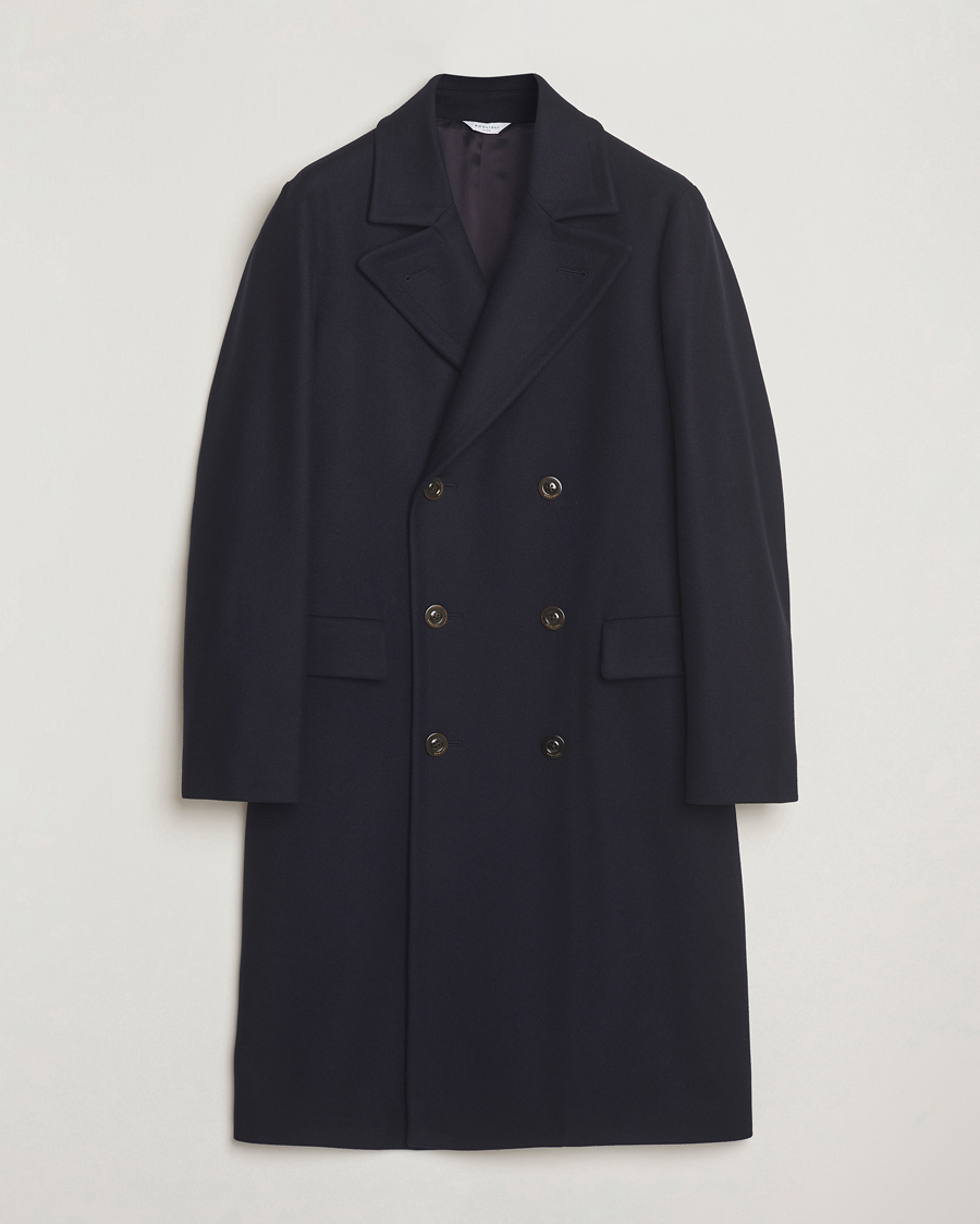 Herre | Jakker | Boglioli | Double Breasted Wool Coat Navy