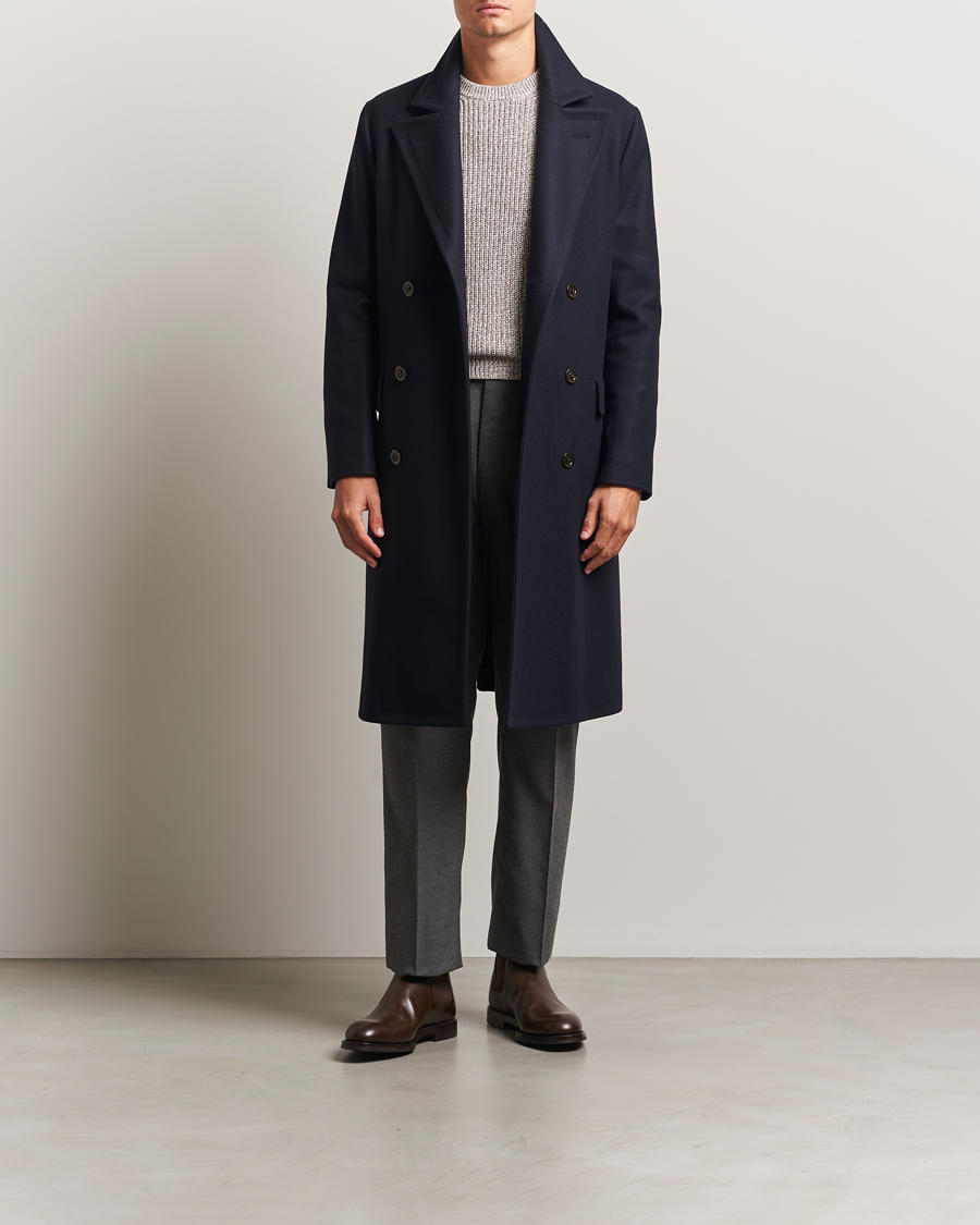 Herre | Jakker | Boglioli | Double Breasted Wool Coat Navy