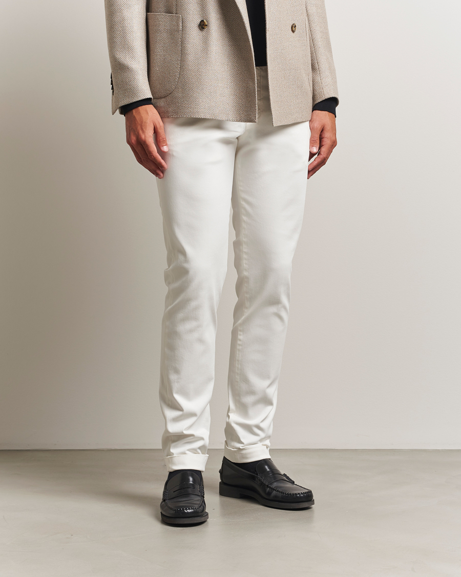 Herre | Bukser | Briglia 1949 | Slim Fit Cotton Stretch Chino Off White