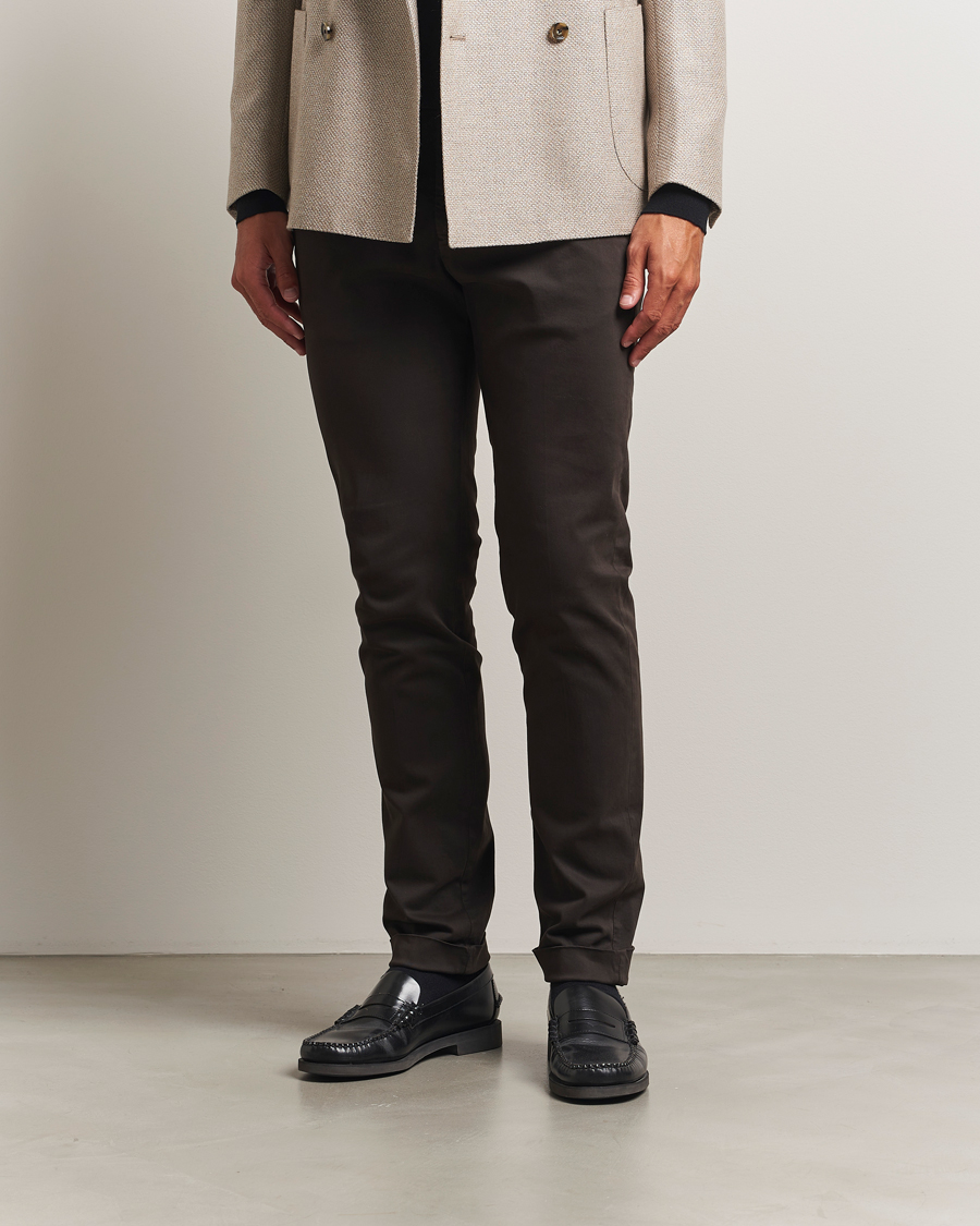 Herre | Bukser | Briglia 1949 | Slim Fit Cotton Stretch Chino Dark Brown