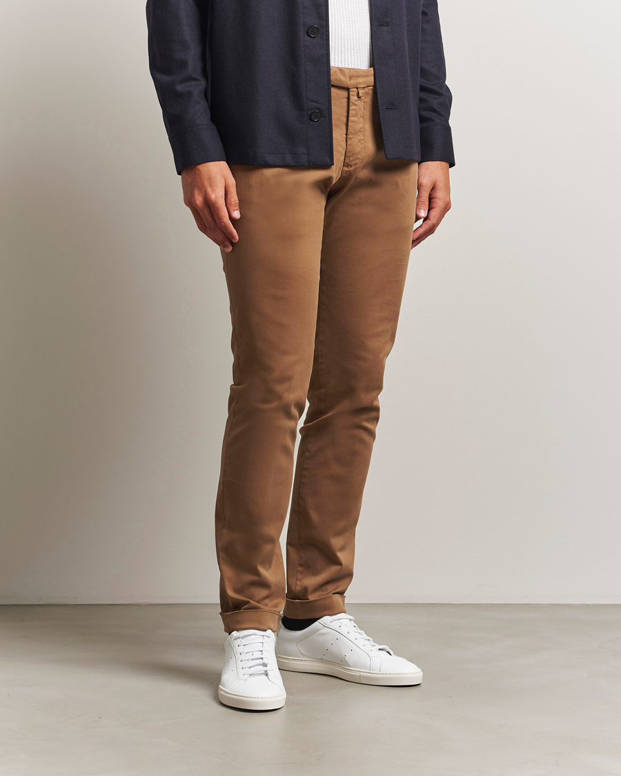 Herre | Bukser | Briglia 1949 | Slim Fit Cotton Stretch Chino Mid Brown