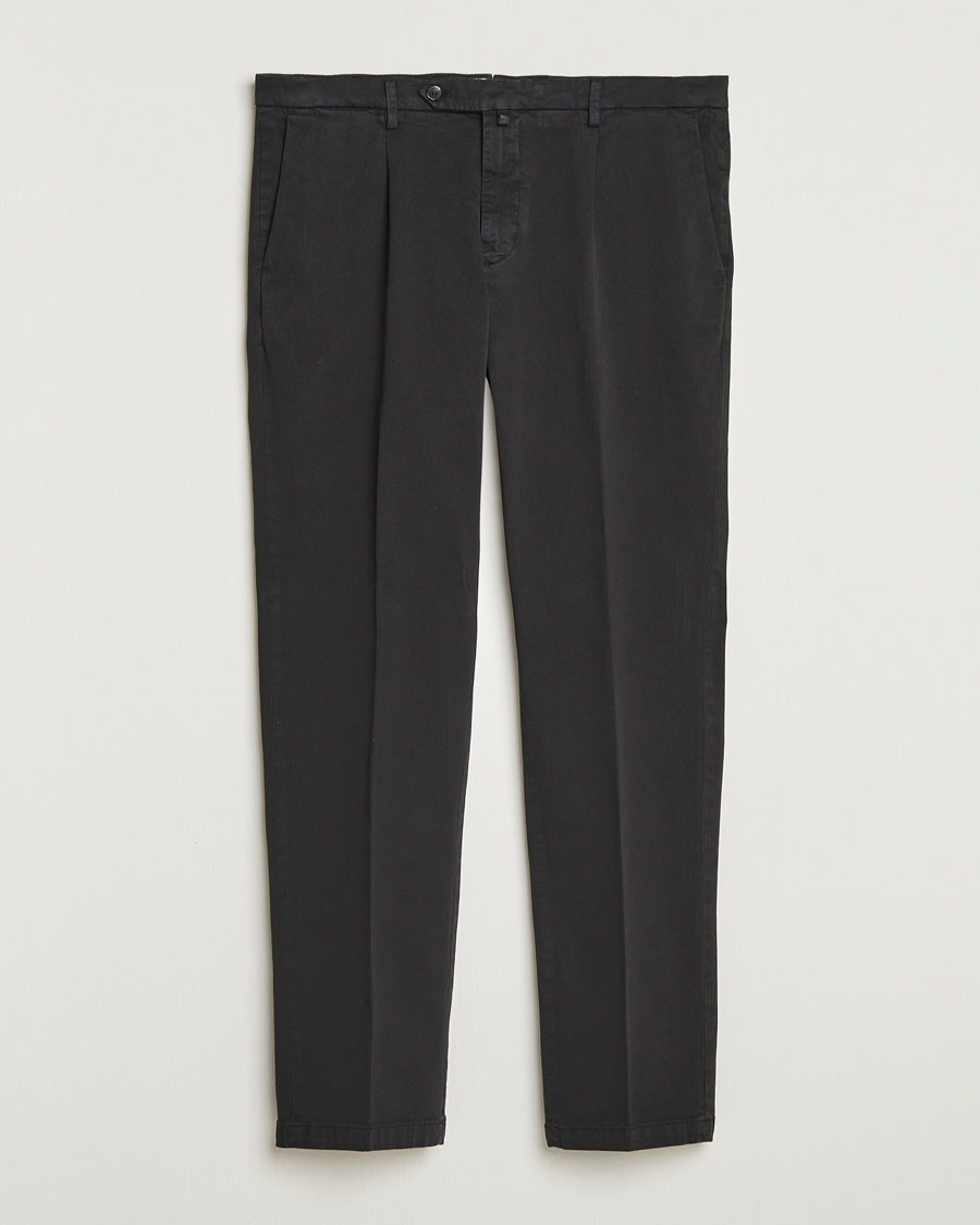 Herre | Bukser | Briglia 1949 | Easy Fit Pleated Cotton Stretch Chino Black