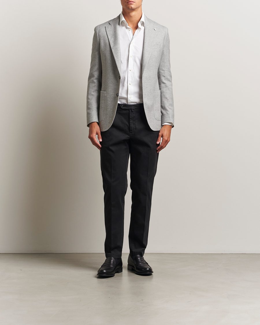 Herre | Bukser | Briglia 1949 | Easy Fit Pleated Cotton Stretch Chino Black