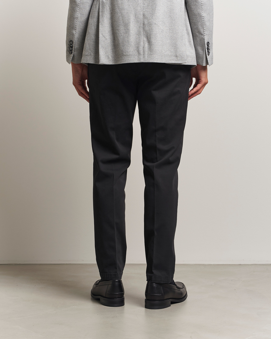 Herre | Bukser | Briglia 1949 | Easy Fit Pleated Cotton Stretch Chino Black