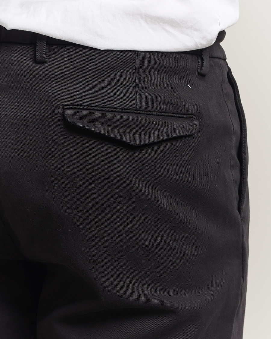 Herre | Bukser | Briglia 1949 | Easy Fit Pleated Cotton Stretch Chino Black