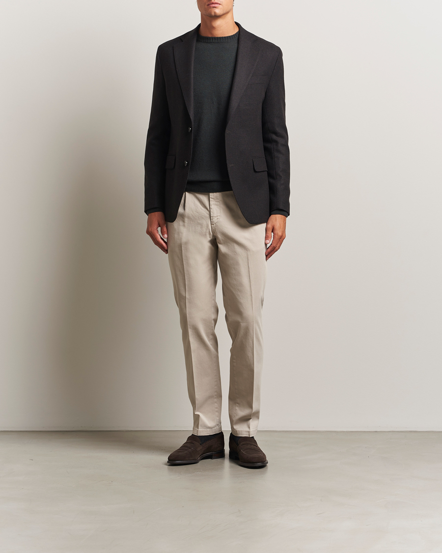 Herre | Bukser | Briglia 1949 | Easy Fit Pleated Cotton Stretch Chino Beige