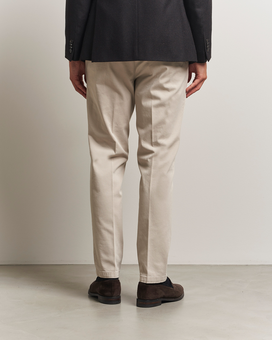 Herre | Bukser | Briglia 1949 | Easy Fit Pleated Cotton Stretch Chino Beige