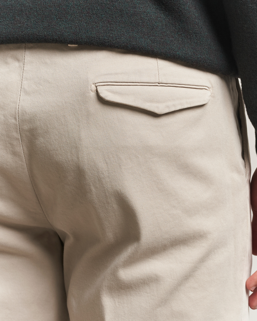Herre | Bukser | Briglia 1949 | Easy Fit Pleated Cotton Stretch Chino Beige