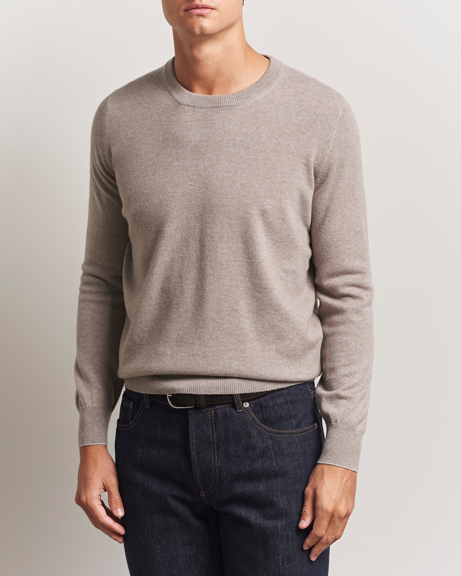 Herre | Gensere | Brunello Cucinelli | 2 Ply Cashmere Pullover Beige