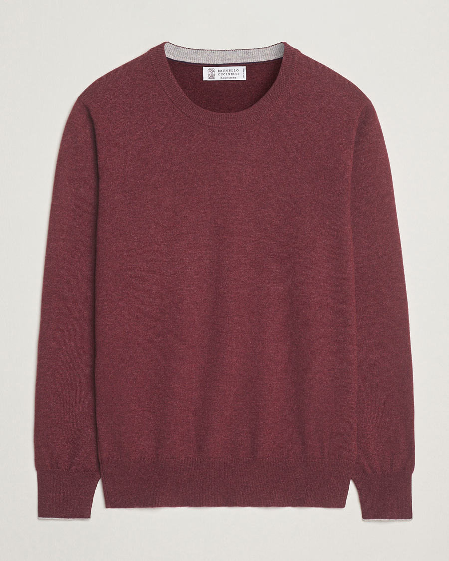Herre | Gensere | Brunello Cucinelli | 2 Ply Cashmere Pullover Amaranto