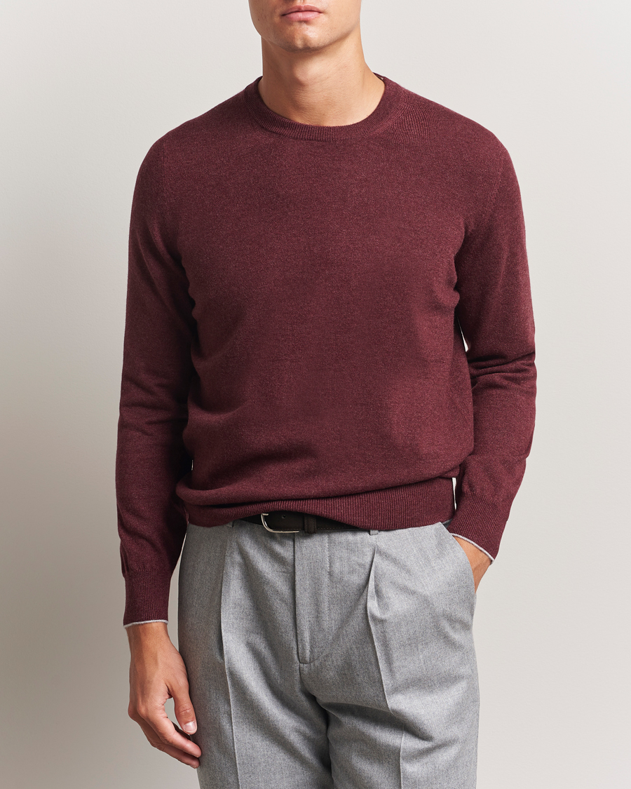 Herre | Gensere | Brunello Cucinelli | 2 Ply Cashmere Pullover Amaranto