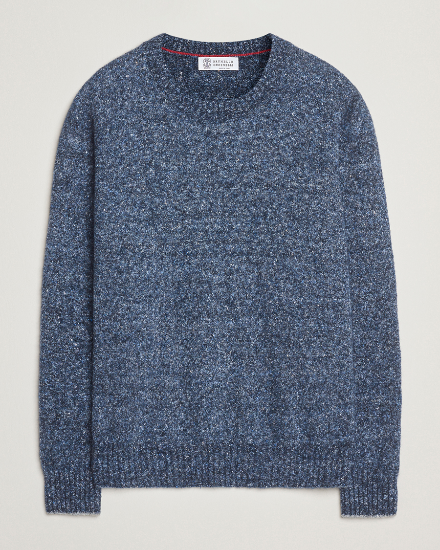 Herre | Gensere | Brunello Cucinelli | Alpaca Blend Sweater Dark Blue Melange