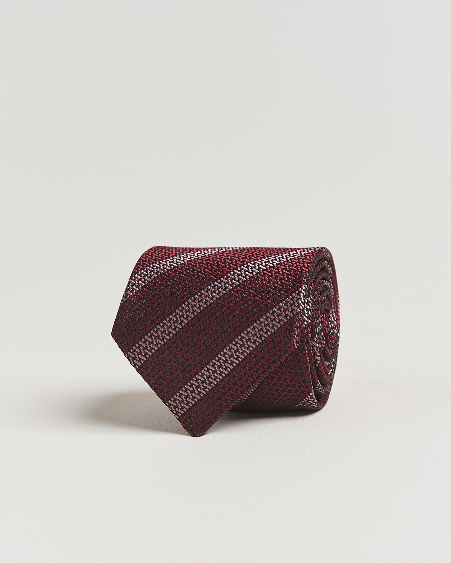 Herre | Slips | Brunello Cucinelli | Regimental Stripe Silk Tie Amaranto