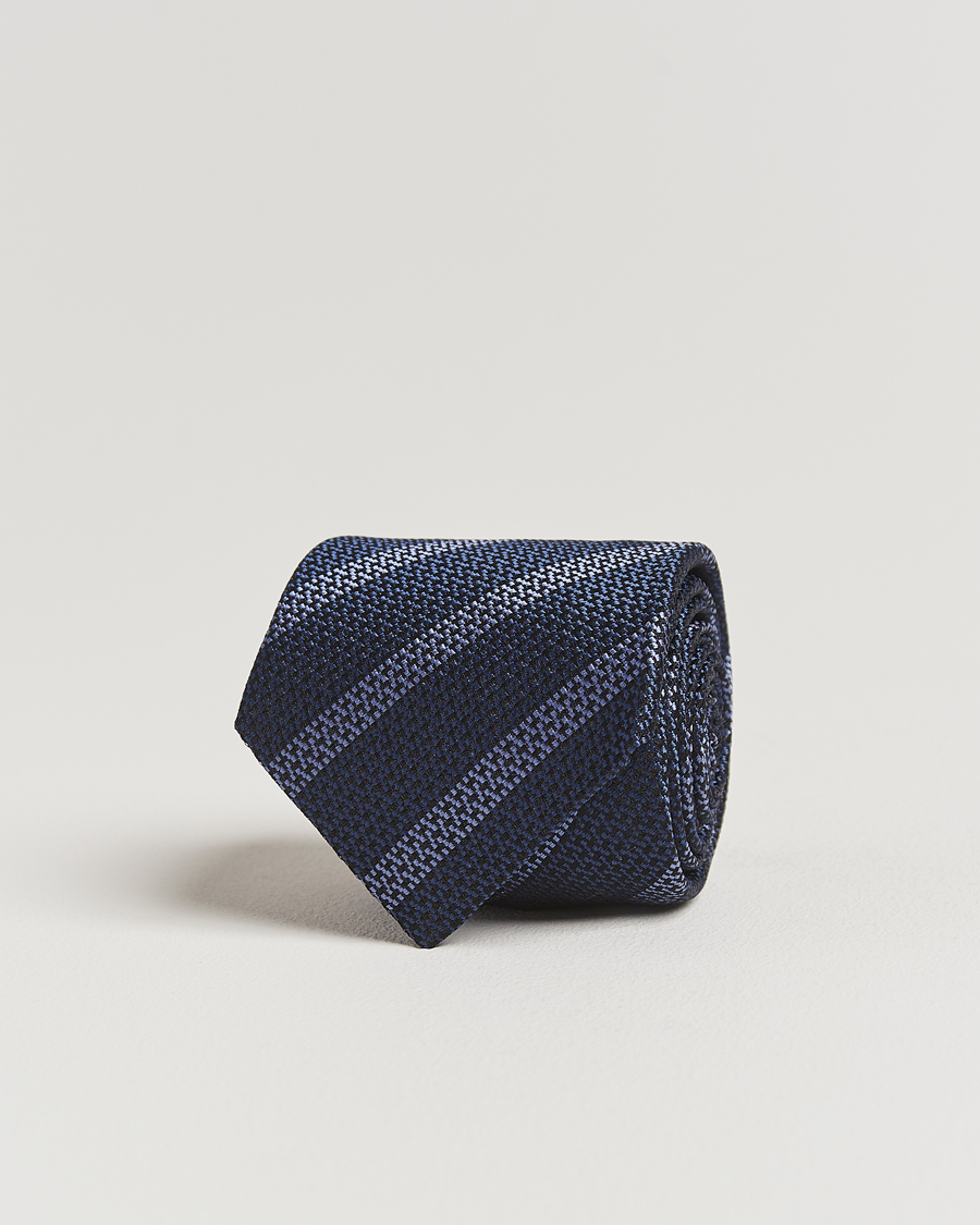 Herre | Slips | Brunello Cucinelli | Regimental Stripe Silk Tie Navy