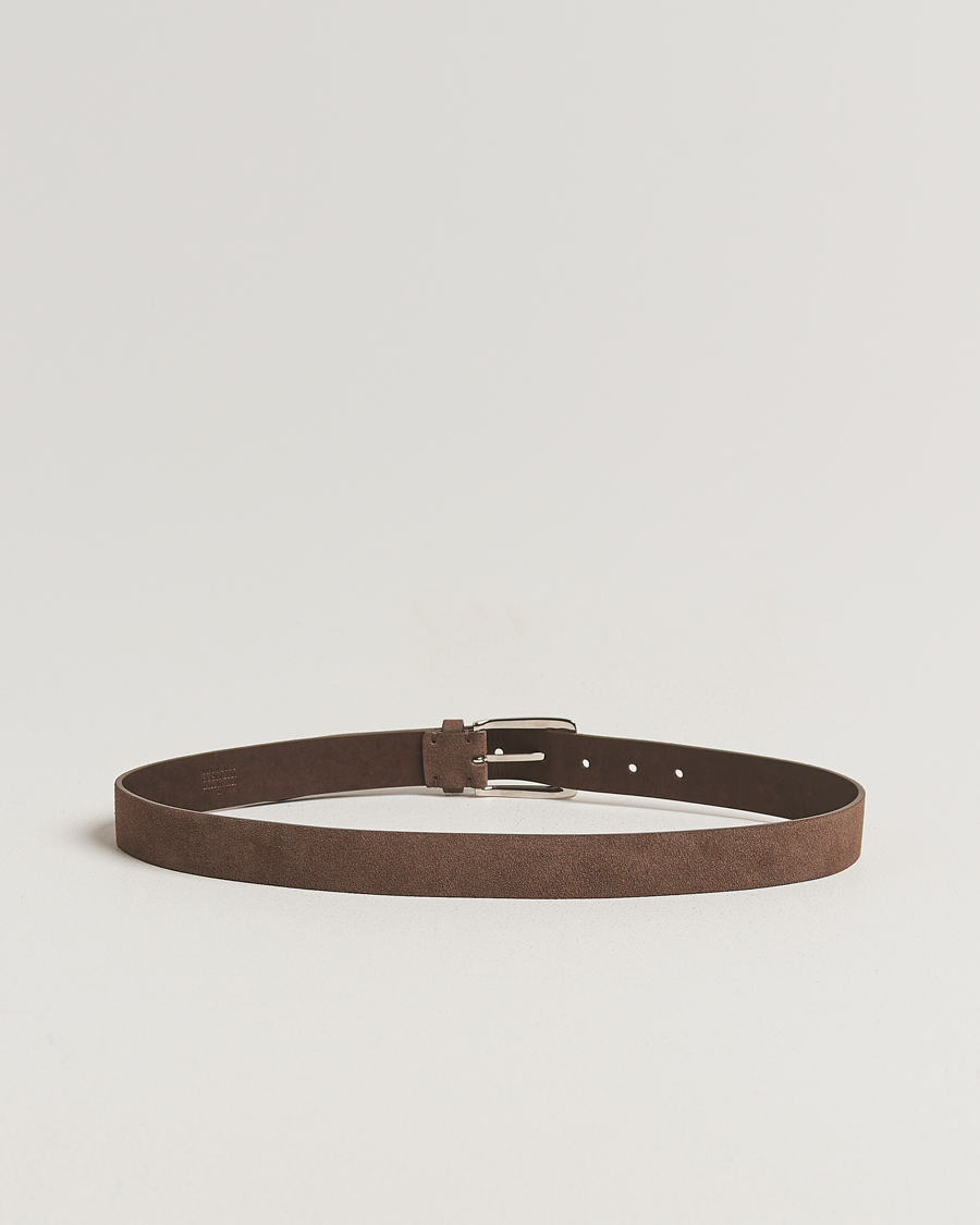 Herre | Belter | Brunello Cucinelli | Suede Belt Dark Brown