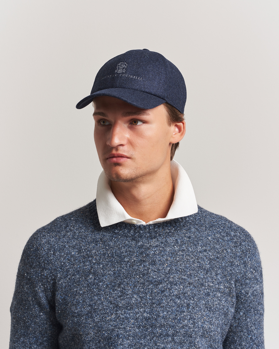 Herre | Hatter og capser | Brunello Cucinelli | Flannel Cap Navy