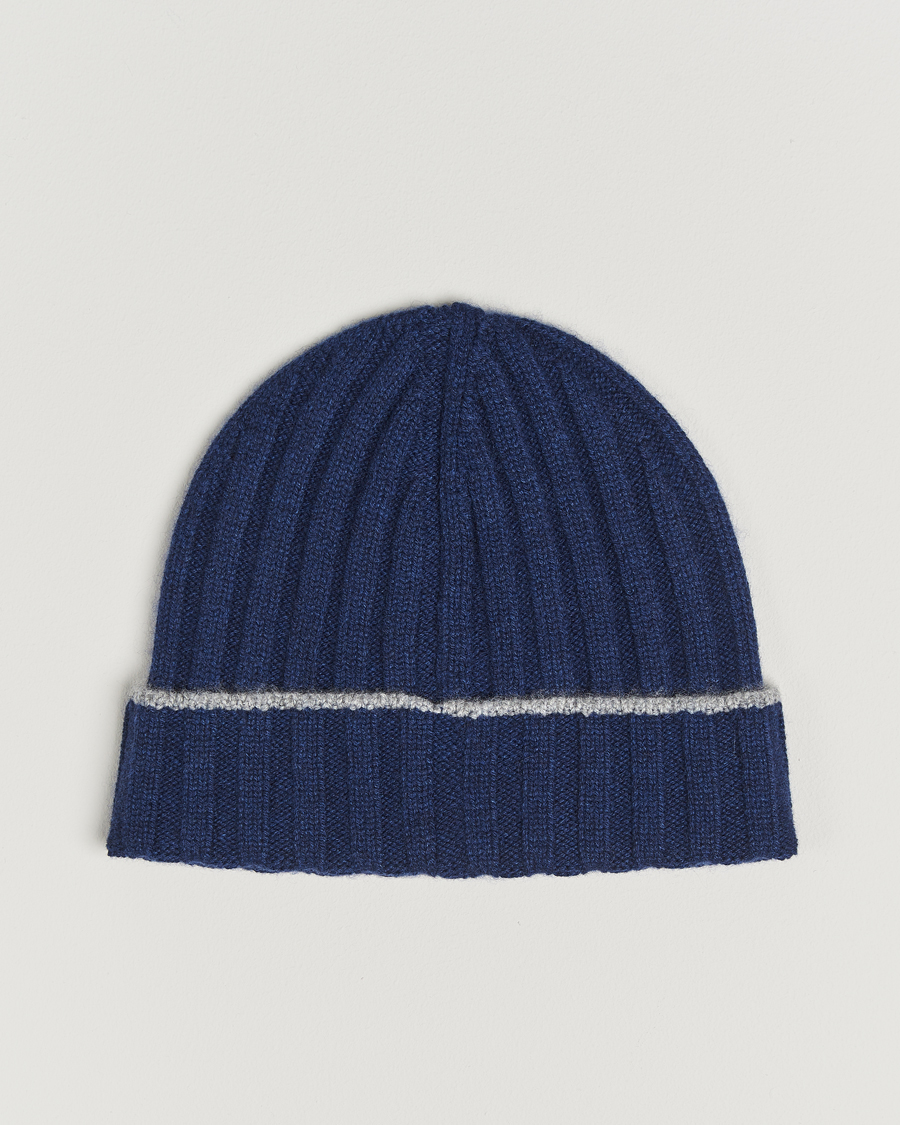 Herre | Luer | Brunello Cucinelli | Cashmere Contrast Beanie Navy