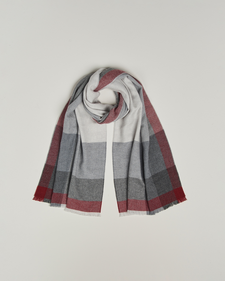 Herre | Skjerf | Brunello Cucinelli | Wool/Cashmere Scarf Grey/Burgundy