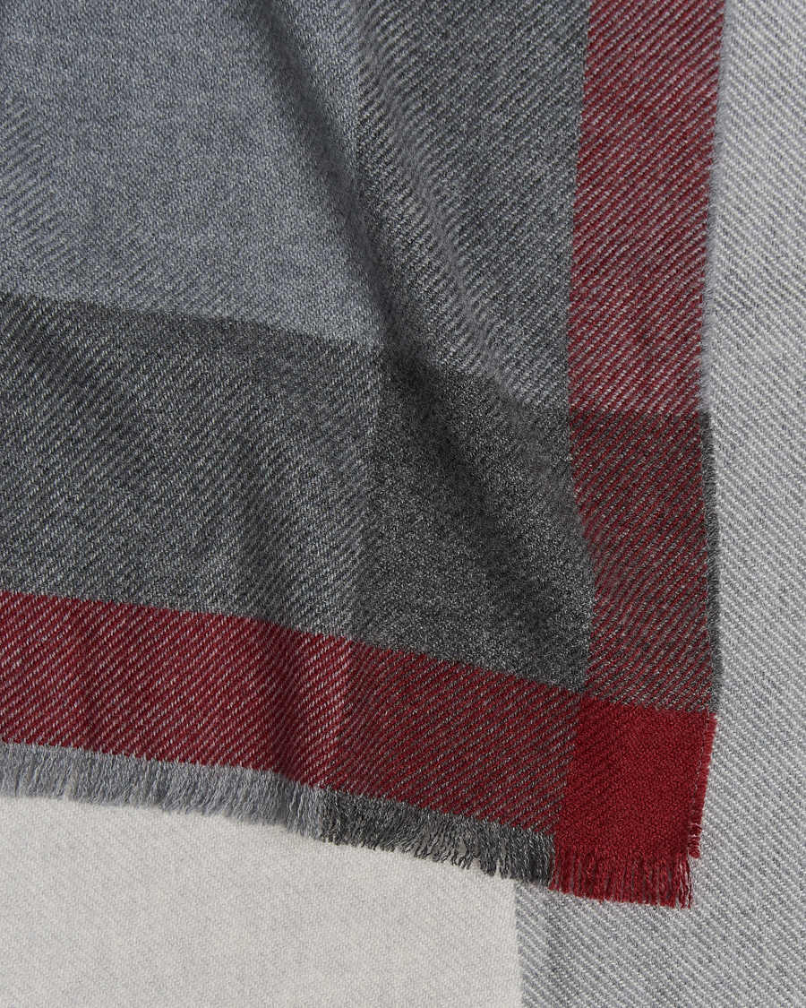 Herre | Skjerf | Brunello Cucinelli | Wool/Cashmere Scarf Grey/Burgundy