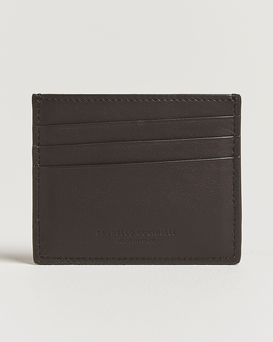 Herre | Lommebøker | Brunello Cucinelli | Leather Cardholder Dark Brown Calf
