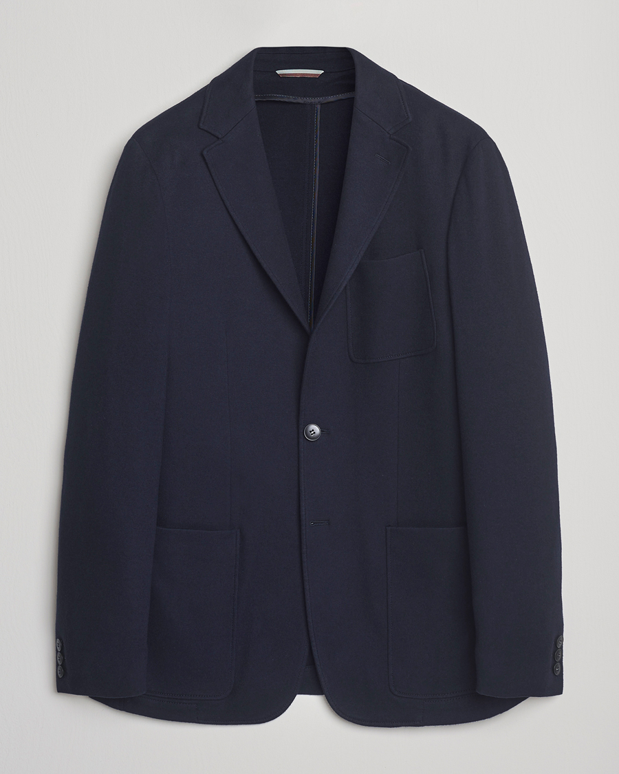 Herre | Dressjakker | Canali | Cotton/Cashmere Jersey Blazer Navy