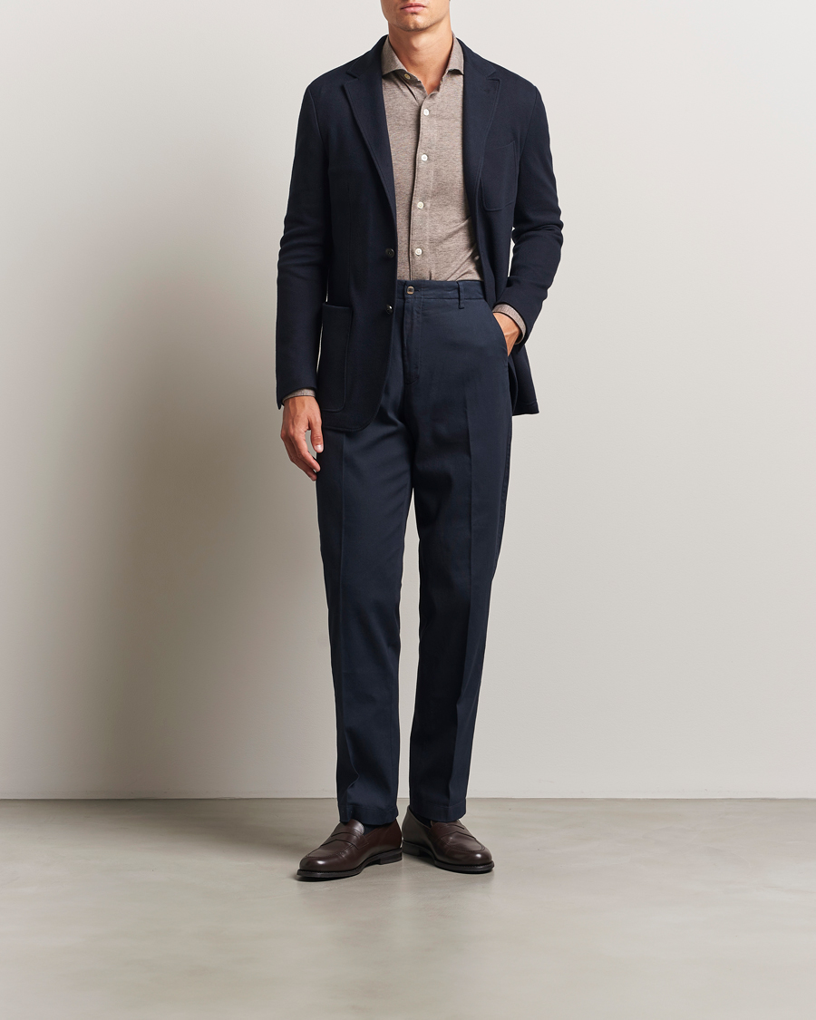 Herre | Dressjakker | Canali | Cotton/Cashmere Jersey Blazer Navy
