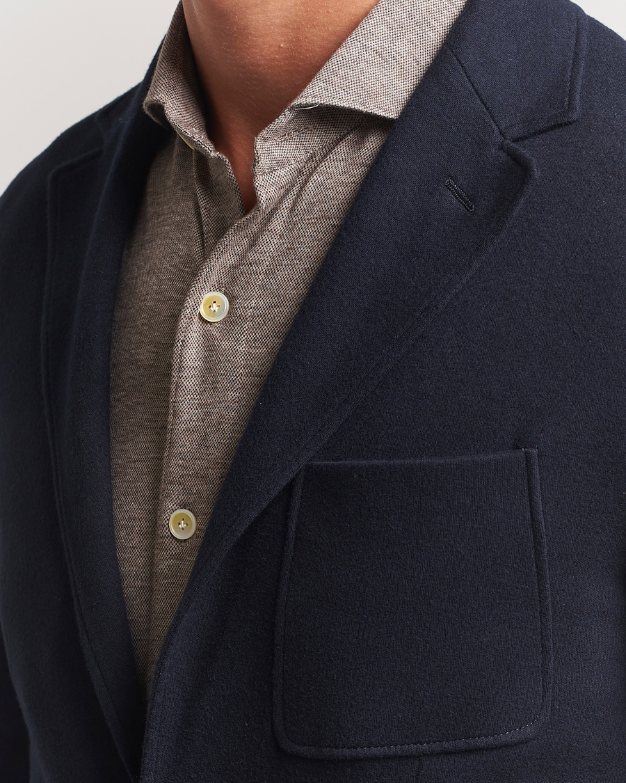 Herre | Dressjakker | Canali | Cotton/Cashmere Jersey Blazer Navy
