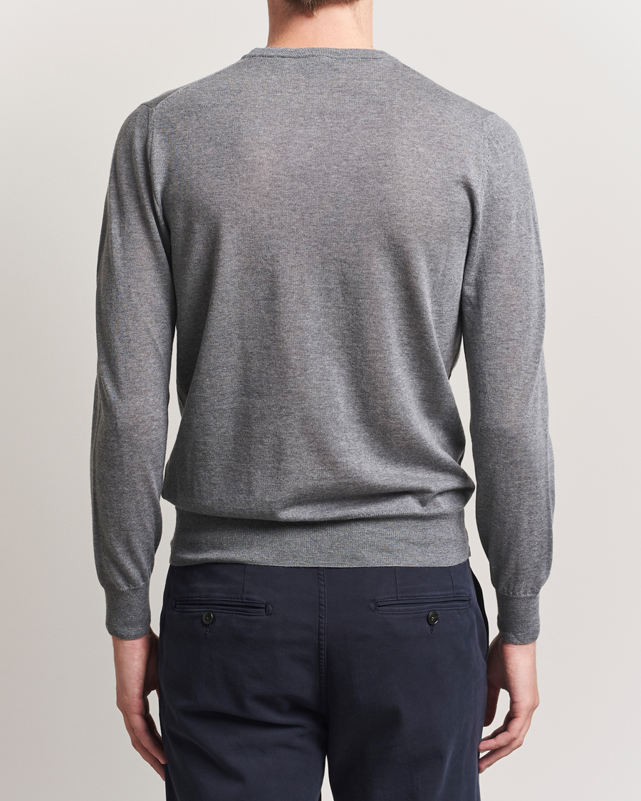 Herre | Gensere | Canali | Merino Wool Crew Neck Light Grey