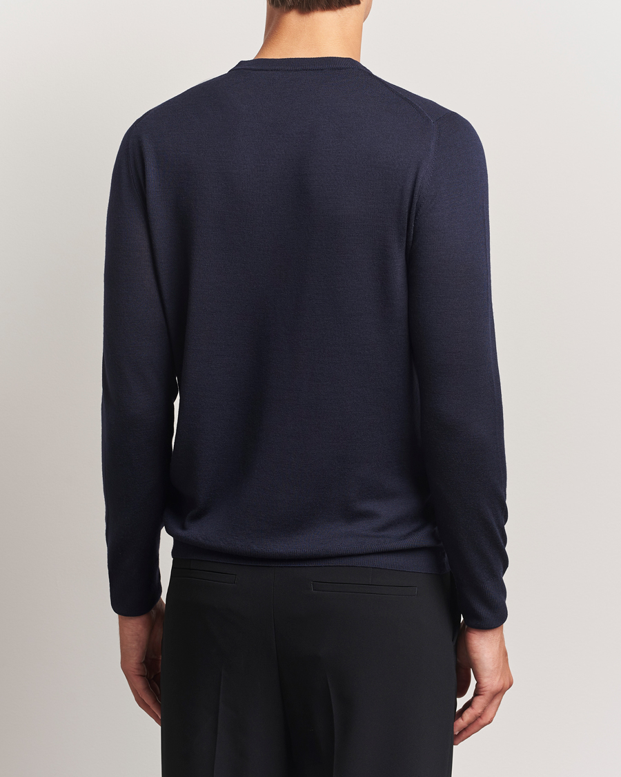 Herre | Gensere | Canali | Merino Wool Crew Neck Navy