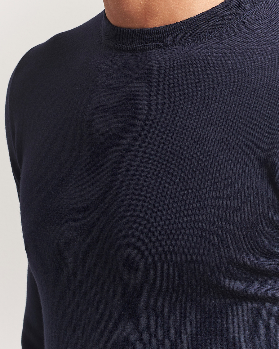 Herre | Gensere | Canali | Merino Wool Crew Neck Navy