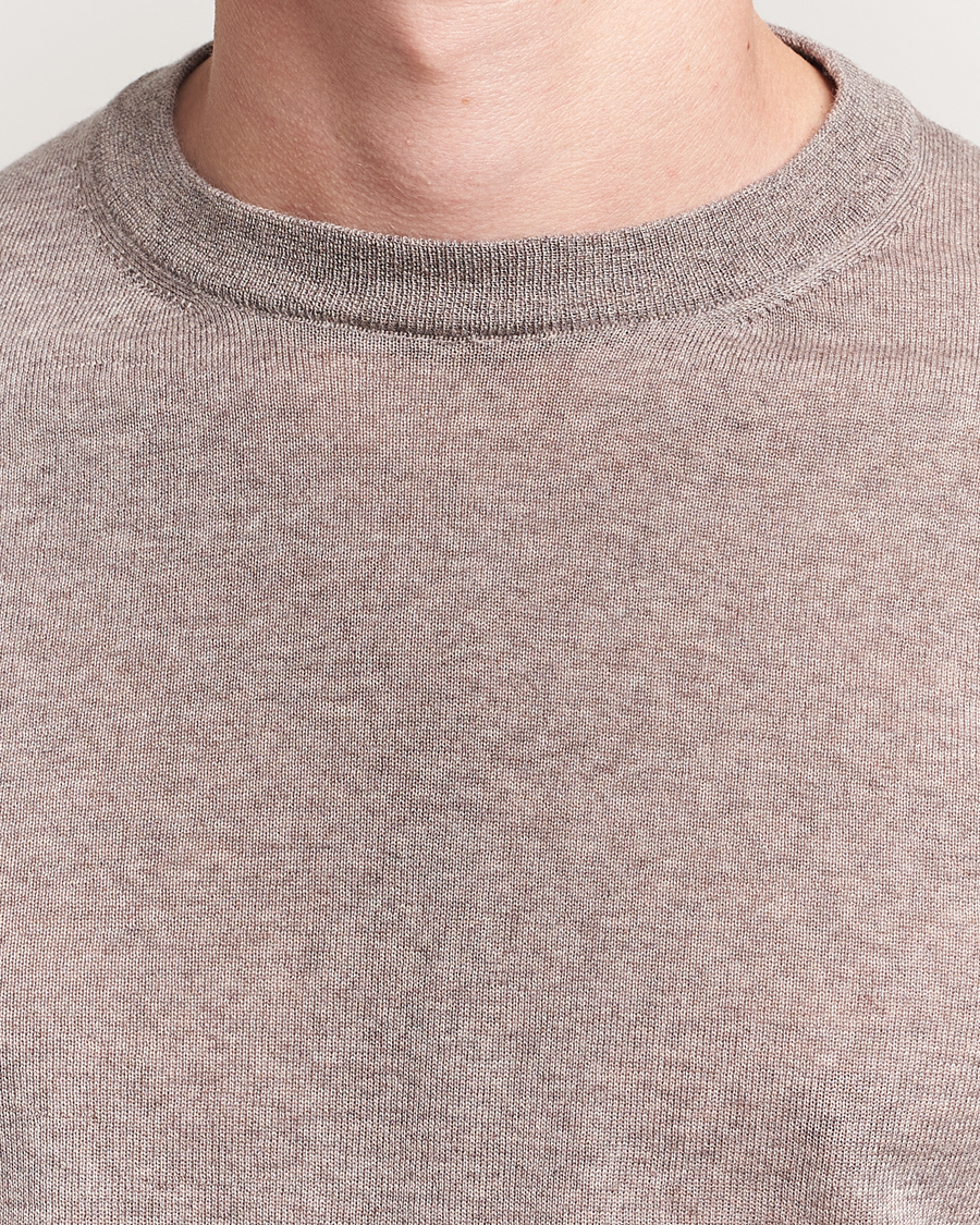 Herre | Gensere | Canali | Merino Wool Crew Neck Beige