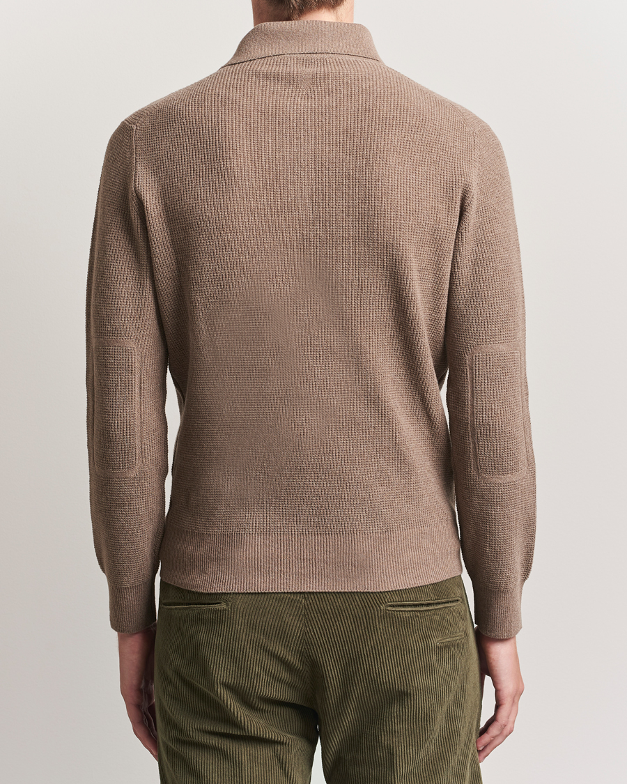 Herre | Gensere | Canali | Wool/Cashmere Long Sleeve Polo Brown