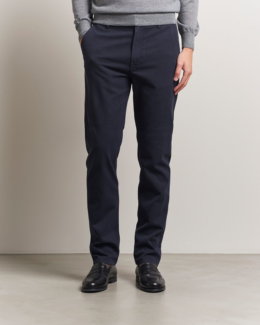 Herre | Bukser | Canali | Cotton Twill Chinos Navy
