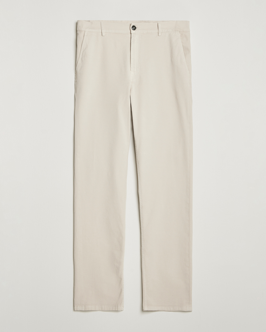 Herre | Bukser | Canali | Cotton Twill Chinos Light Beige