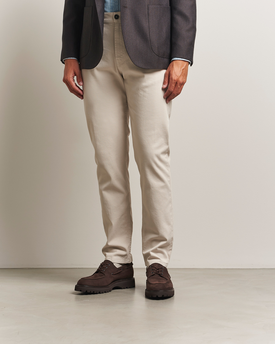 Herre | Bukser | Canali | Cotton Twill Chinos Light Beige