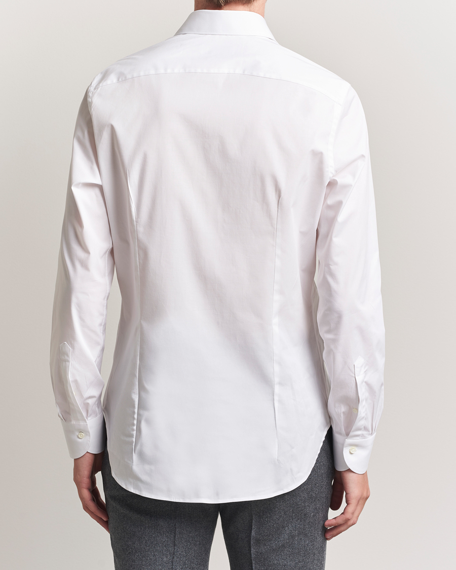 Herre | Skjorter | Canali | Slim Fit Cotton/Stretch Shirt White