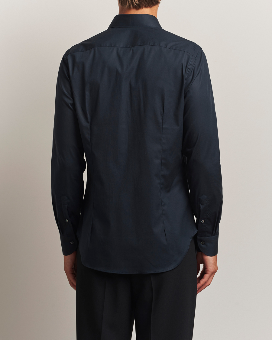 Herre | Skjorter | Canali | Slim Fit Cotton/Stretch Shirt Navy