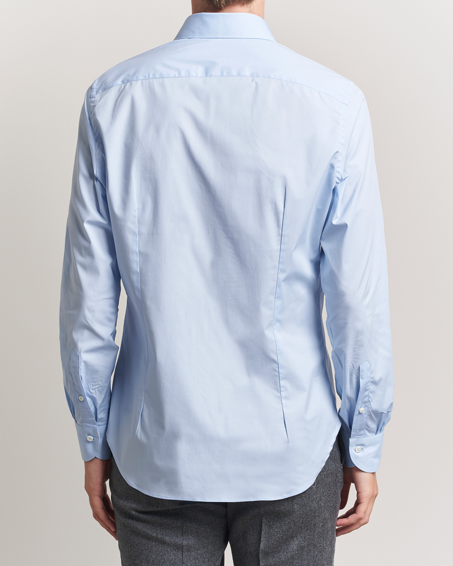 Herre | Skjorter | Canali | Slim Fit Cotton/Stretch Shirt Light Blue