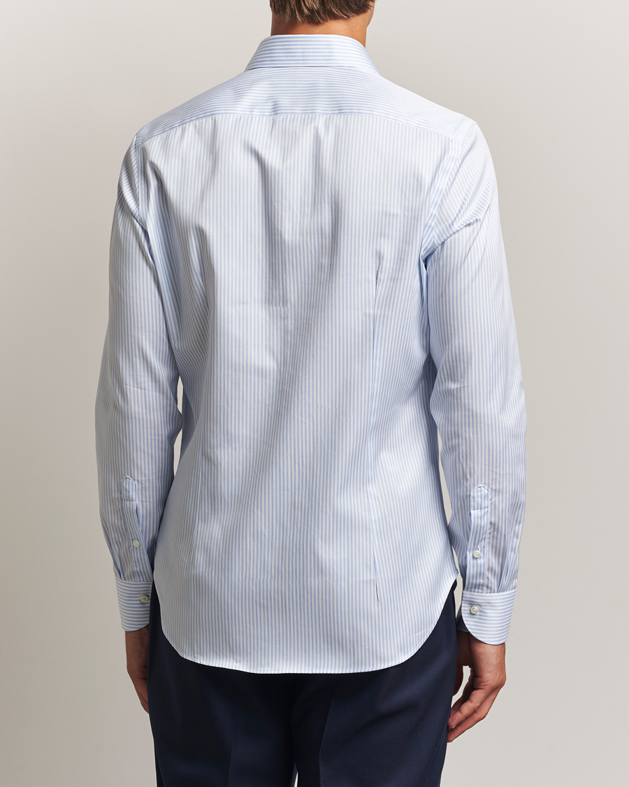 Herre | Skjorter | Canali | Slim Fit Cotton Shirt Light Blue Stripe