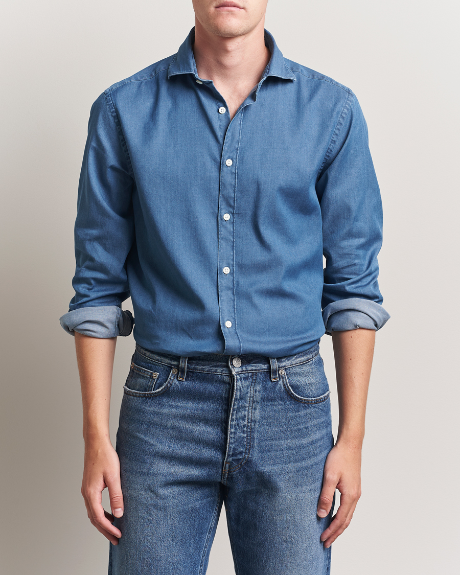 Herre | Skjorter | Canali | Denim Shirt Stone Wash