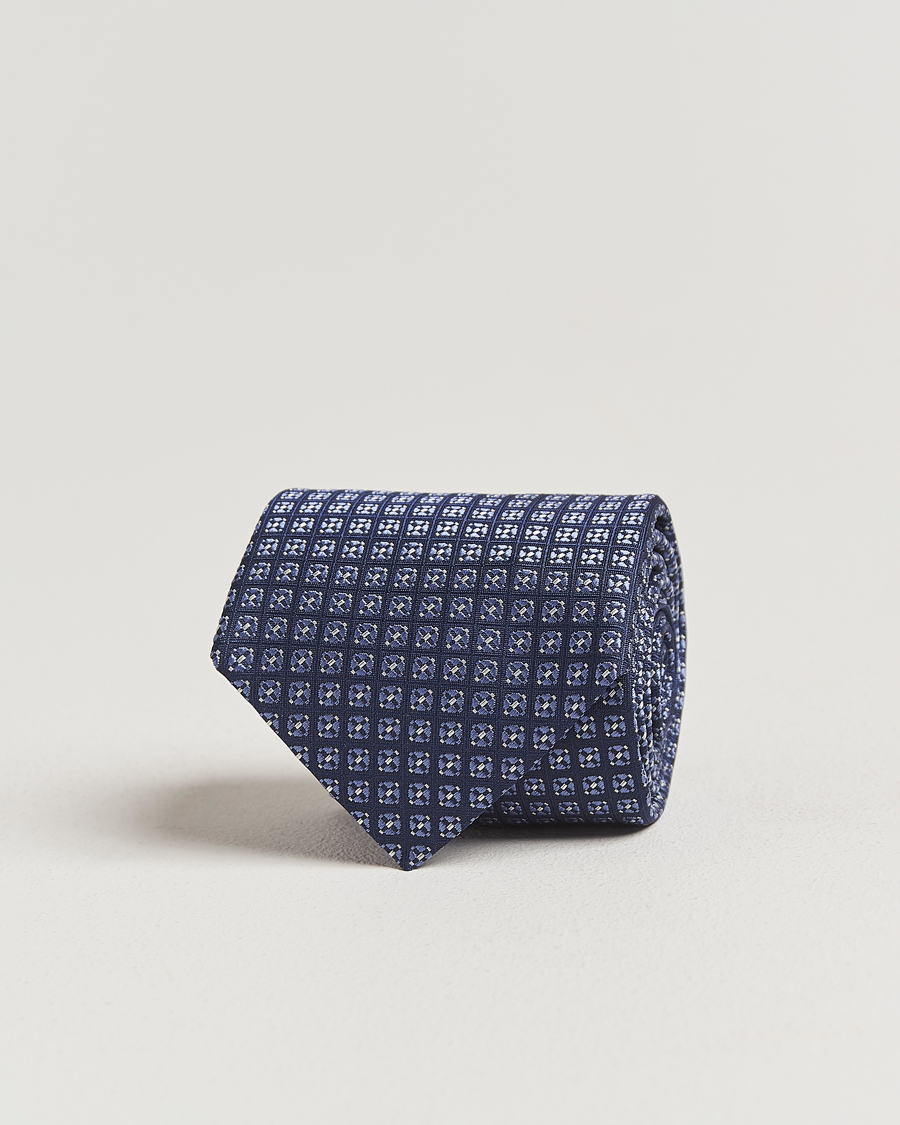 Herre | Slips | Canali | Jacquard Silk Tie Navy/Blue