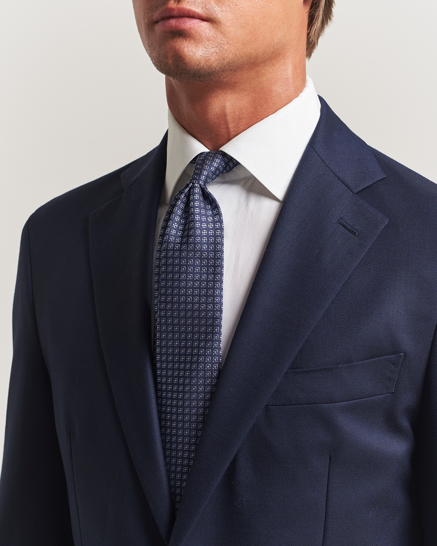 Herre | Slips | Canali | Jacquard Silk Tie Navy/Blue