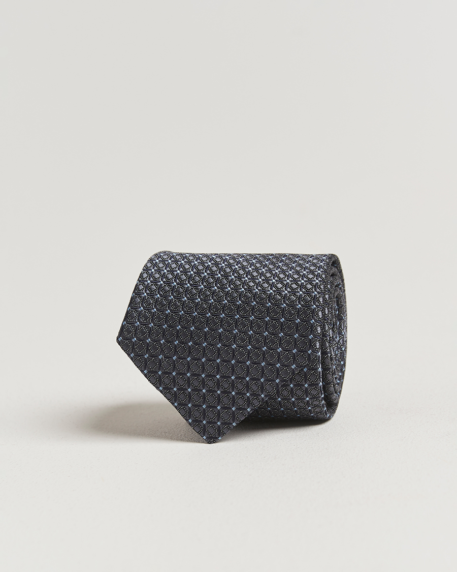 Herre | Slips | Canali | Jacquard Silk Tie Navy