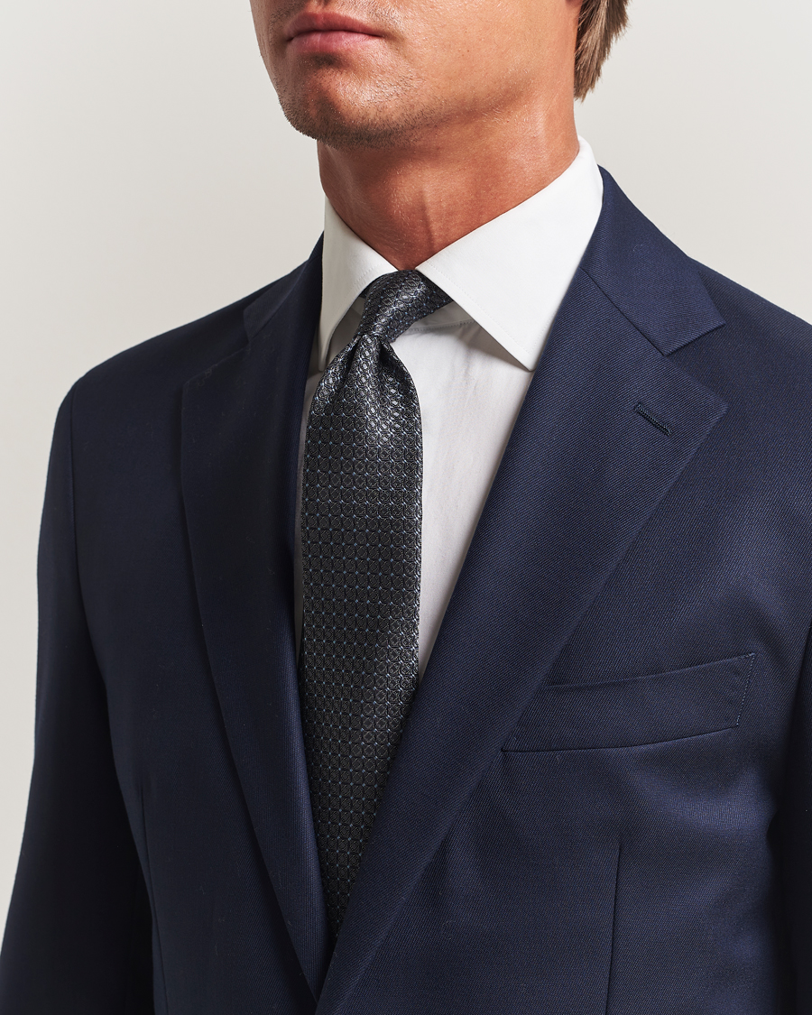 Herre | Slips | Canali | Jacquard Silk Tie Navy