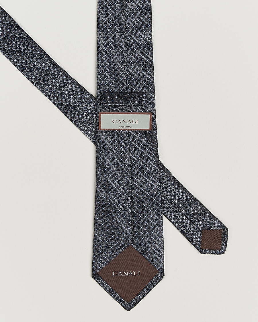 Herre | Slips | Canali | Jacquard Silk Tie Navy