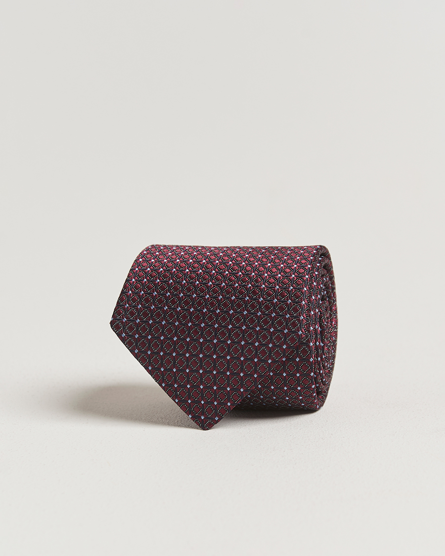 Herre | Slips | Canali | Jacquard Silk Tie Burgundy